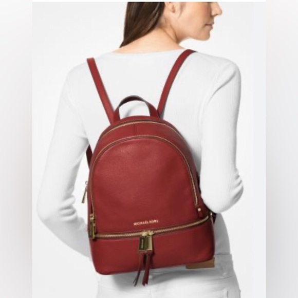 Michael Kors Handbags - Michael Kors Rhea Medium Leather Backpack